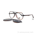 Men Ultem Optical Frame Clip magnétique sur les lunettes de soleil